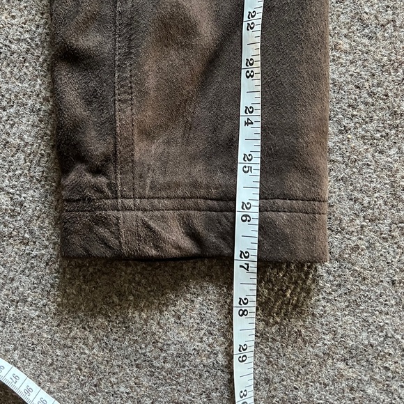 NWT Eddie Bauer Brown Genuine Suede Leather Trucker Harrington Jacket Men L Tall - Picture 15 of 16
